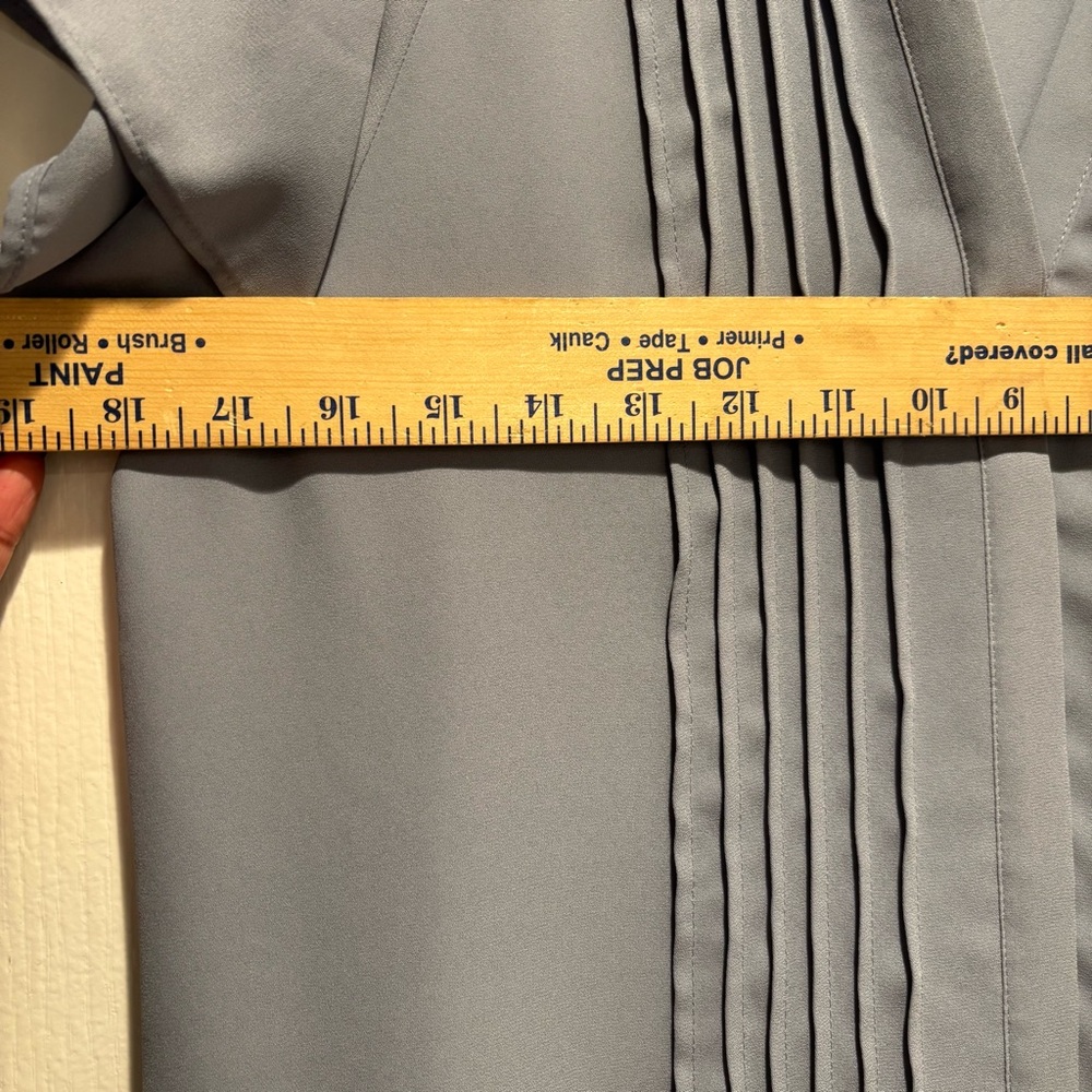 H&M Women's Lavender Gray Pleated Pintuck Blouse Work Office Professional - Picture 7 of 7